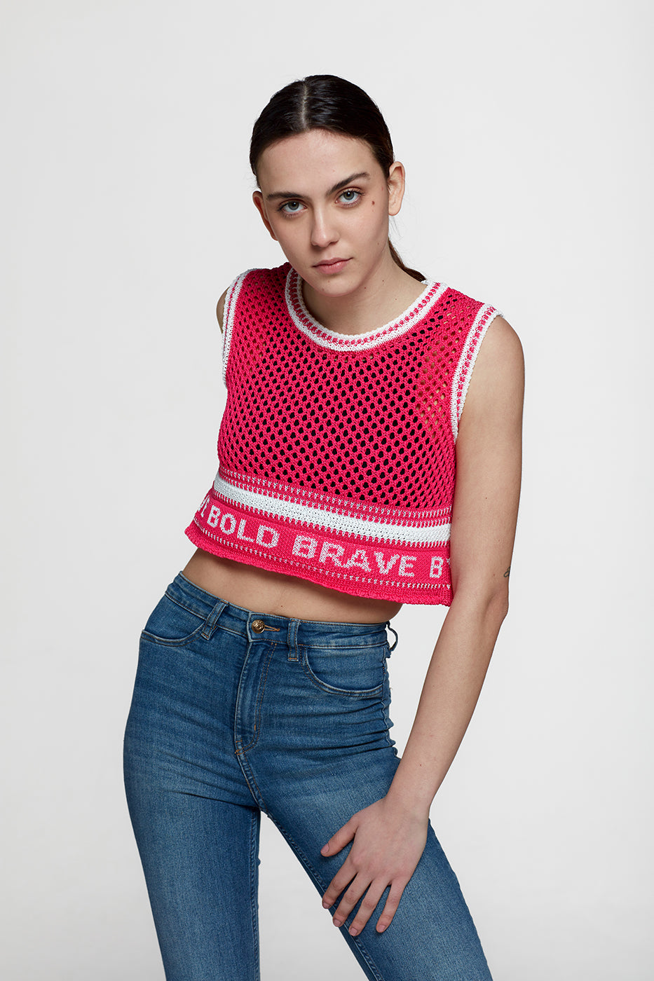 Top smanicato a rete BOLD&BRAVE