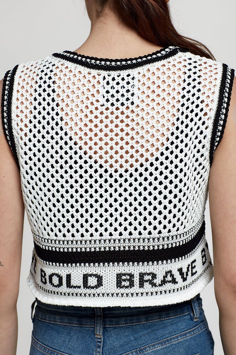 Top smanicato a rete BOLD&BRAVE