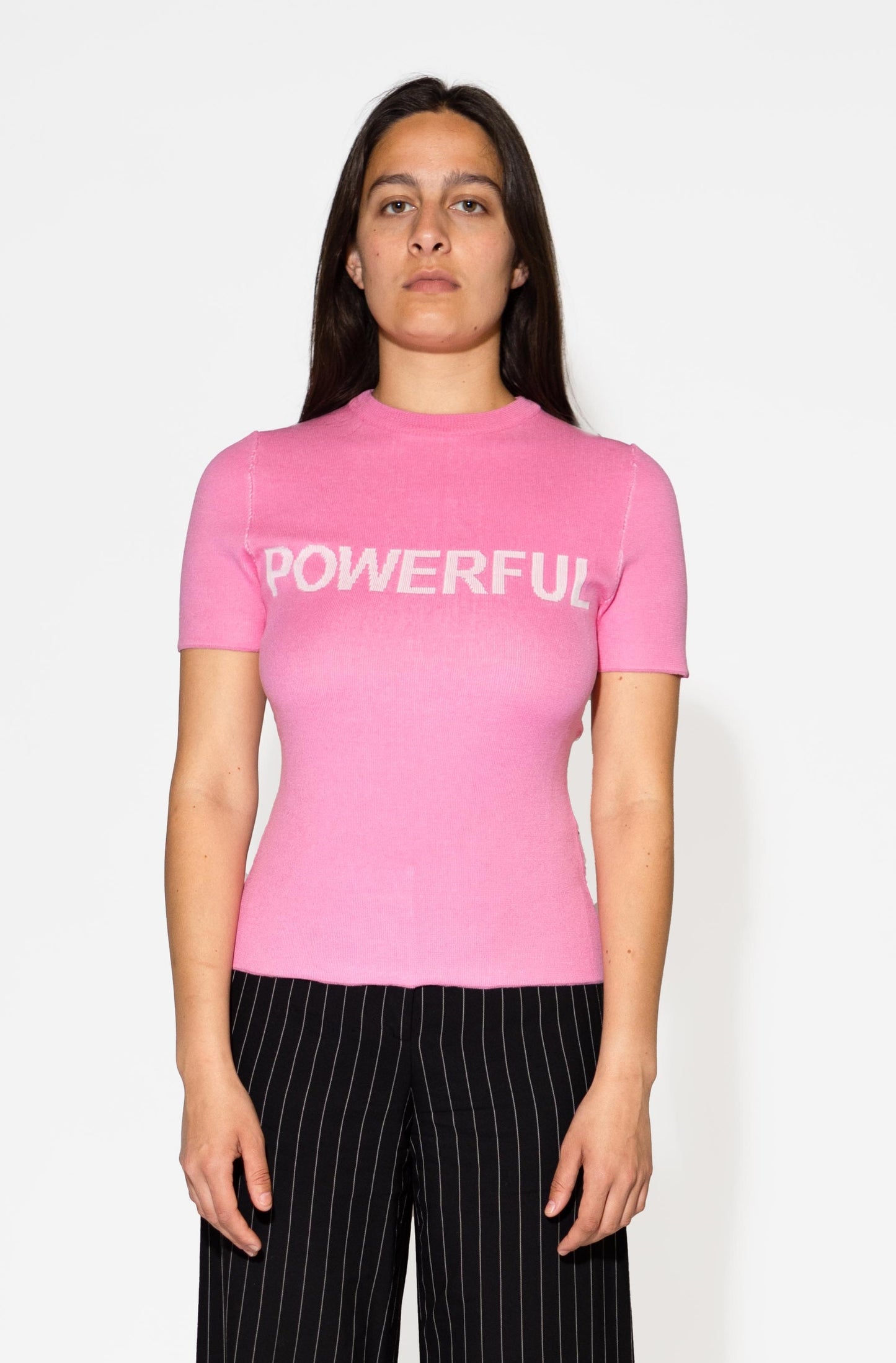 Maglia mezza manica a micro-costine POWERFUL