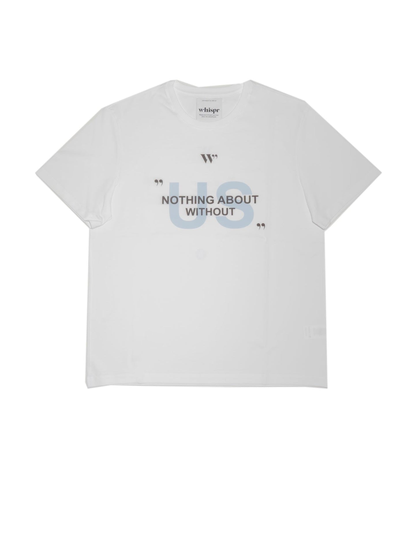 T-shirt in jersey di puro cotone stampato NOTHING ABOUT US WITHOUT US