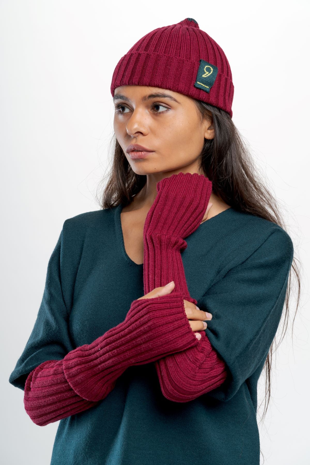 Cappellino in maglia di pura lana merino