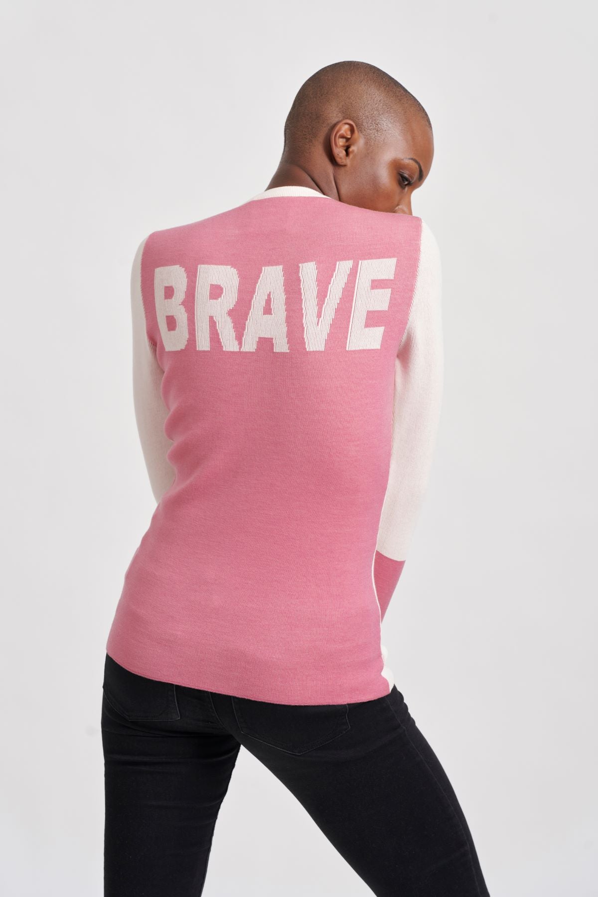 Maglia paricollo a micro-costine lana merino e eco-viscosa BRAVE