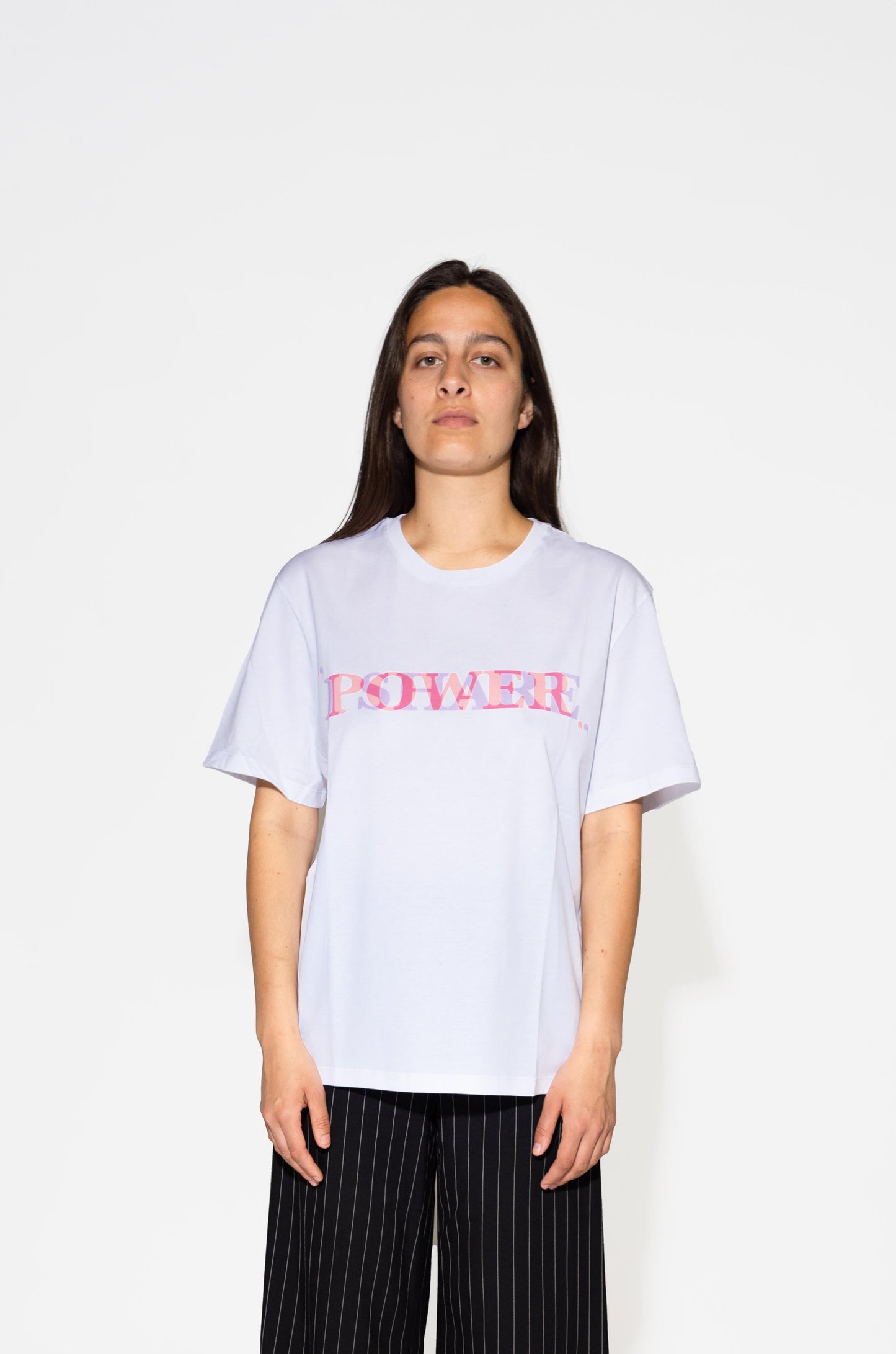 T-shirt in jersey di puro cotone stampato I SHARE POWER